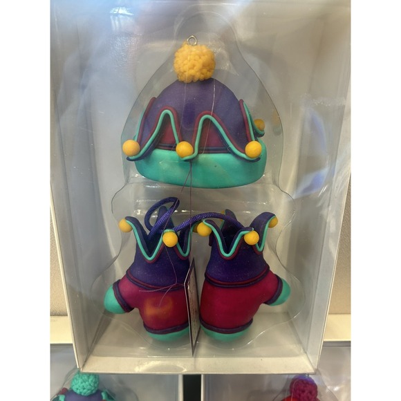 LOT Department Dept 56 HAT & MITTENS Holly Ornament Sets Christmas Tree Winter - Picture 3 of 6